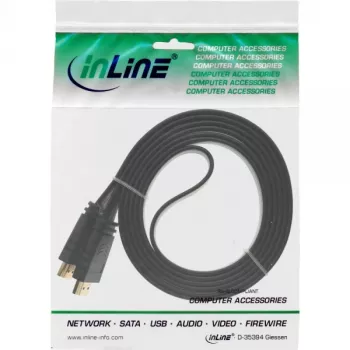 Cabo HDMI plano InLine High Speed com Ethernet banhado a ouro preto 2 m