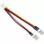 Adaptador de ventoinha InLine cabo em Y 3pin Molex conector fêmea / 2x 3pin Molex conector macho 100 unid.