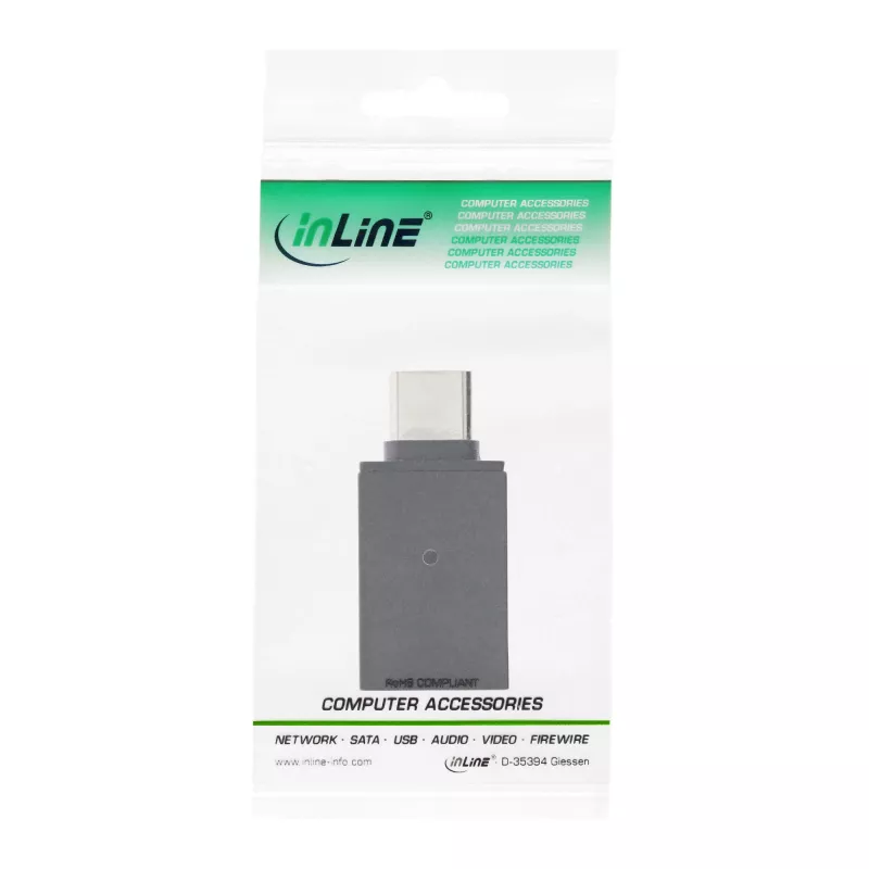 Adaptador USB 3.2 Gen.2 InLine, USB-C macho para USB-A fêmea, OTG