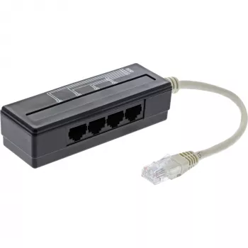 Splitter de telefone InLine 4 vias, RJ45 macho para 4x RJ45 fêmea, 0,15 m