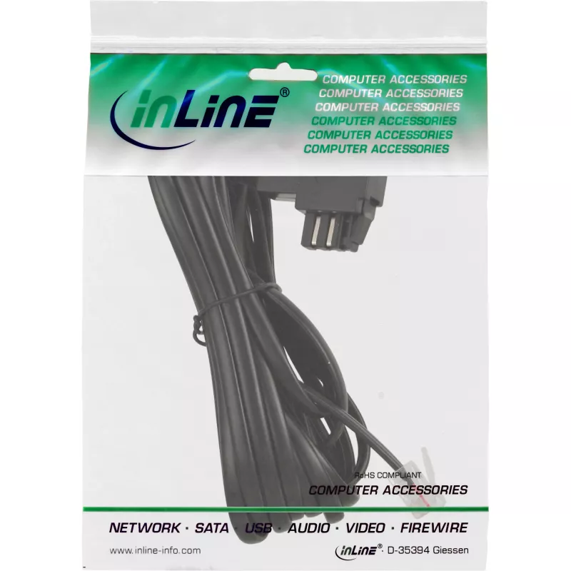 Cabo TAE-N InLine adaptador TAE-N / RJ11 6P2C com ponte 3m