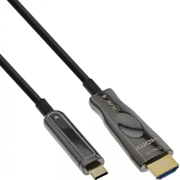 Cabo USB Display AOC InLine, USB-C macho para HDMI macho (DP Alt Mode), 25 m