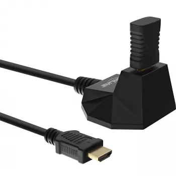 Estação HDMI InLine, cabo HS HDMI com Ethernet, M/F, preto, contactos dourados, 1m