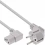 Cabo de alimentação InLine, CEE 7/7 em ângulo / 3 pinos IEC C13 em ângulo, cinzento, 0,5m