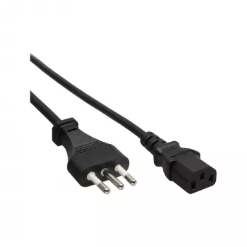 Cabo de alimentação InLine Itália (CEE 7/7) para IEC C13 de 3 polos, 0,5 m, 250 V 10 A