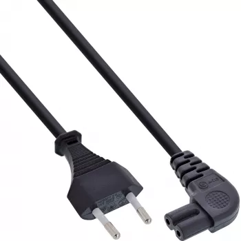 Cabo de alimentação InLine, ficha Euro / ficha Euro8 angular, preto, 1 m