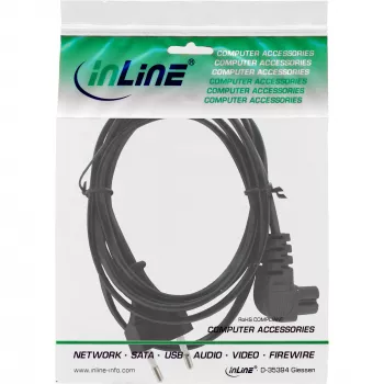 Cabo de alimentação InLine, ficha Euro / ficha Euro8 angular, preto, 1 m