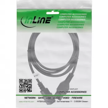 Extensão de cabo de alimentação InLine, ficha resistente ao calor IEC-C15/IEC-C14 reto, 5 m