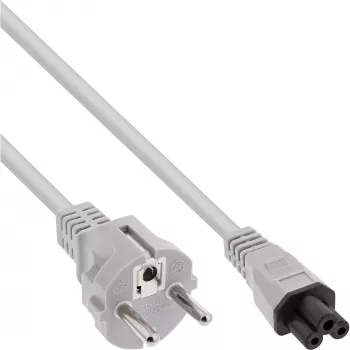 Cabo de alimentação AC para portátil InLine CEE7/7 para conector fêmea C5, cinzento, 0,5 m