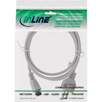 Cabo de alimentação AC para portátil InLine CEE7/7 para conector fêmea C5, cinzento, 0,5 m