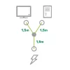 Cabo de alimentação em Y InLine 1x CEE 7/7 angular / 2x ficha IEC C13 de 3 polos, 3 m