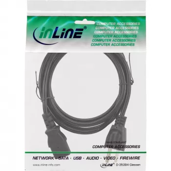 Cabo de alimentação InLine ficha EUA / ficha IEC C13 de 3 polos, 18 AWG, 5 m