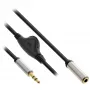 Cabo de áudio fino InLine 3,5 mm ficha / conector fêmea com controlo de volume 0,25 m