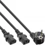 Cabo de alimentação em Y InLine 1x CEE 7/7 angular / 2x ficha IEC C13 de 3 polos, 5 m