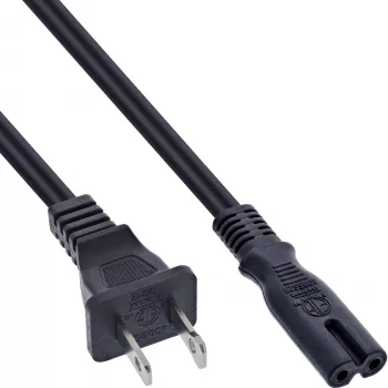 Cabo de alimentação InLine ficha EUA / conector fêmea Euro 8, 1 m