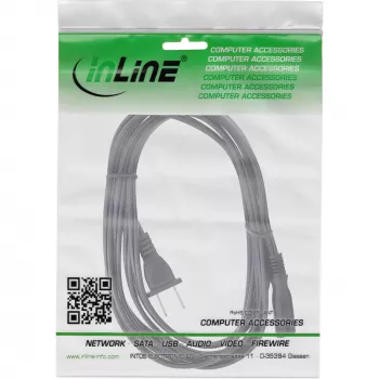 Cabo de alimentação InLine ficha EUA / conector fêmea Euro 8, 1 m