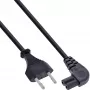 Cabo de alimentação InLine, ficha Euro / Euro8 angular, preto, 5 m
