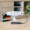 Suporte para régua de tomadas InLine 23196W mola de fixação giratória branco