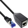 InLine protetor de interface RJ45 Cat.6A S/FTP, RJ45 macho/fêmea, preto, 0,2m