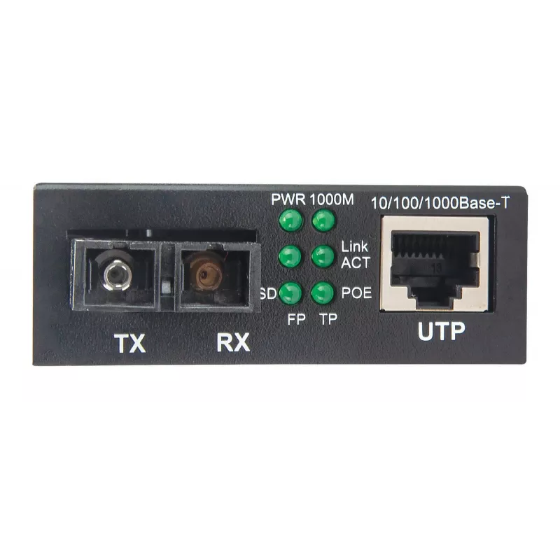Intellinet 508209 conversor de meios Gigabit PoE+, de 1000Base-T RJ45 para 1000Base-LX SC monomodo, 20 km, 1310 nm, até 30 W