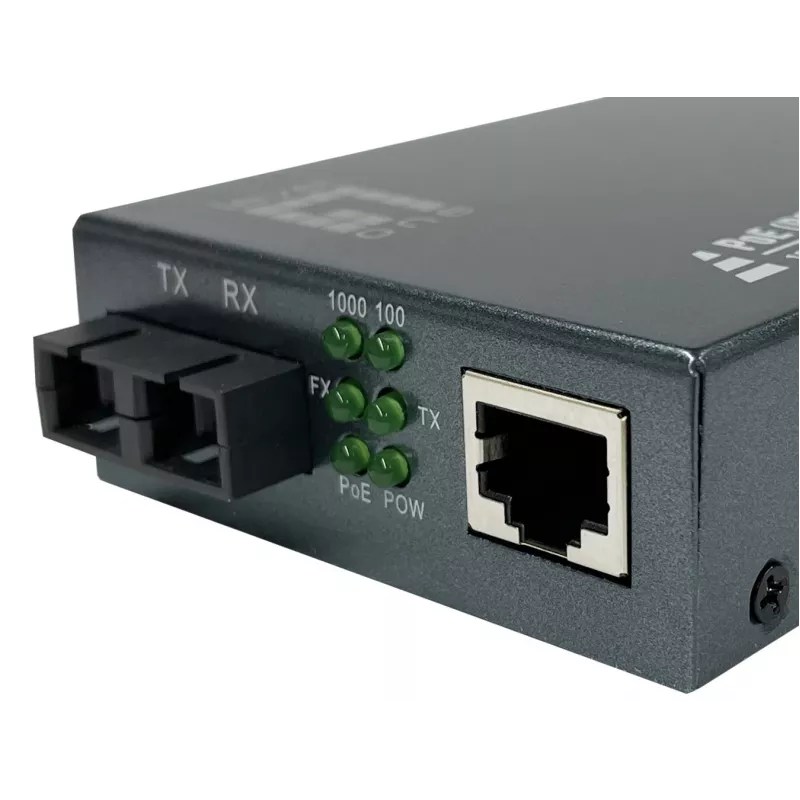 LevelOne conversor de mídia Gigabit RJ45 para SC, PoE PSE, fibra multimodo, 0,5 km