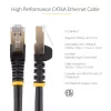 StarTech.com cabo Ethernet CAT6a 2m – 10 Gigabit blindado, proteção da patilha, RJ45, 100 W PoE, cabo patch – cabo de rede 10GbE STP com alívio de tensão – preto, testado individualmente/cablagem certificada UL/TIA