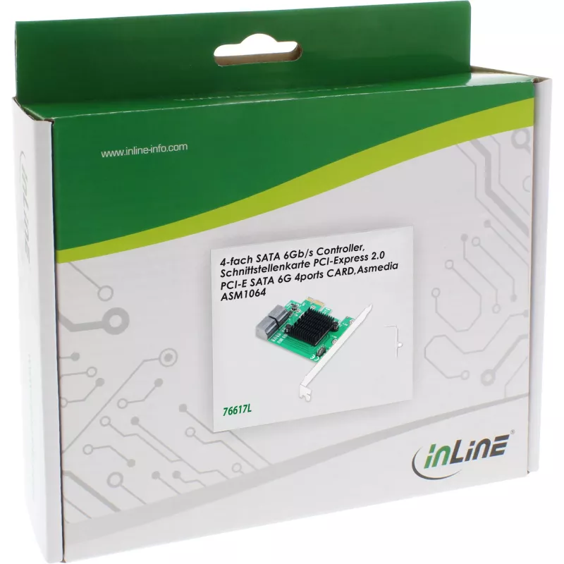 InLine controlador SATA 6Gb/s com 4x SATA, PCIe 2.0
