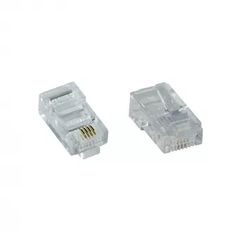 InLine ficha modular 8P4C RJ45 para cravar em cabo plano ISDN 100 unidades