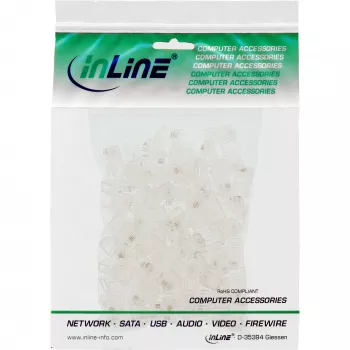 InLine ficha modular 8P4C RJ45 para cravar em cabo plano ISDN 100 unidades