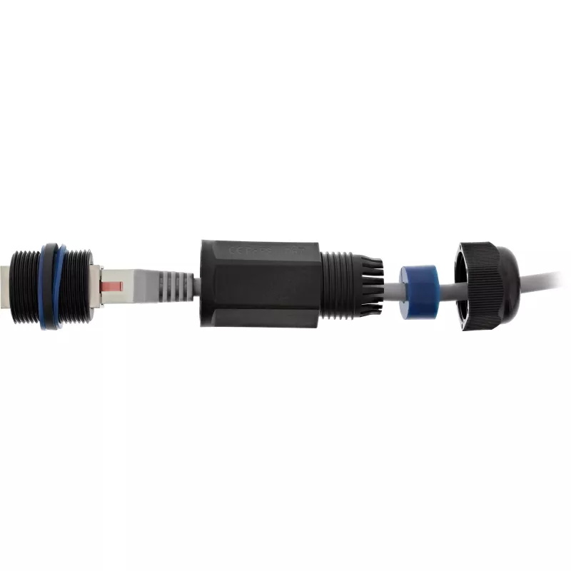 InLine conector Cat.6, impermeável IP67, 2x RJ45 fêmea/fêmea, 1:1