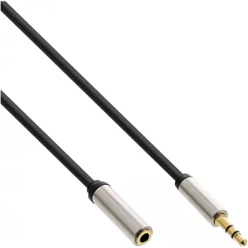 Cabo de áudio InLine fino 3,5 mm ficha / conector fêmea estéreo 1 m