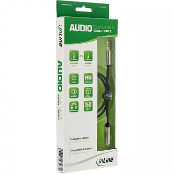 Cabo de áudio InLine fino 3,5 mm ficha / conector fêmea estéreo 3 m