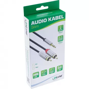 Cabo de áudio 3,5 mm ficha / 2x ficha RCA 5 m InLine 99245