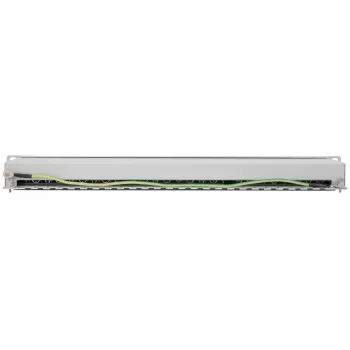 Patch panel Intellinet, Cat6a, FTP, 24 portas, 1U, blindado, réguas LSA 90° Top-Entry, cinzento