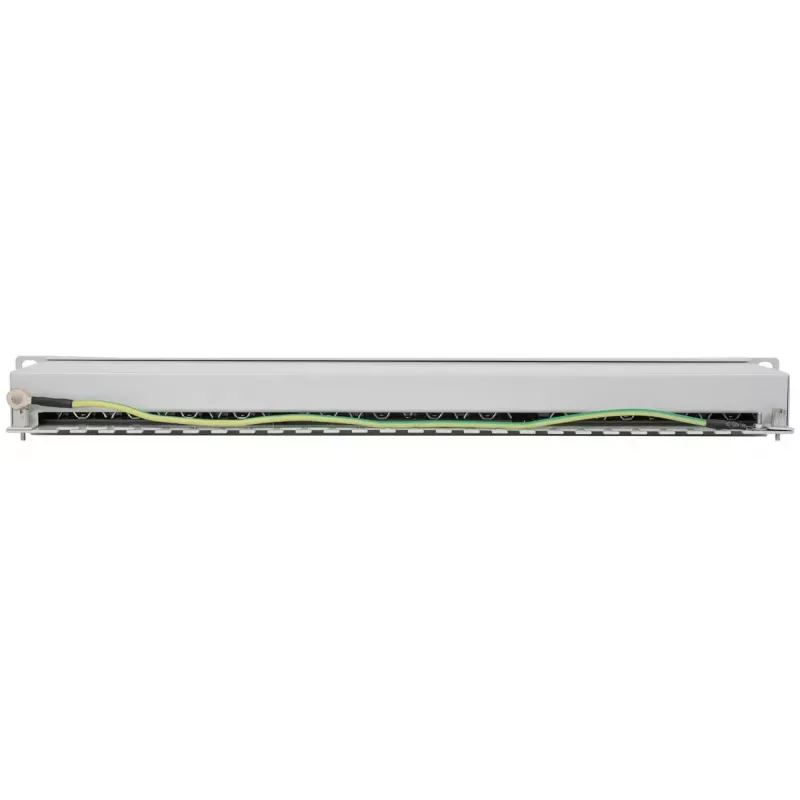 Patch panel Intellinet, Cat6a, FTP, 24 portas, 1U, blindado, réguas LSA 90° Top-Entry, cinzento