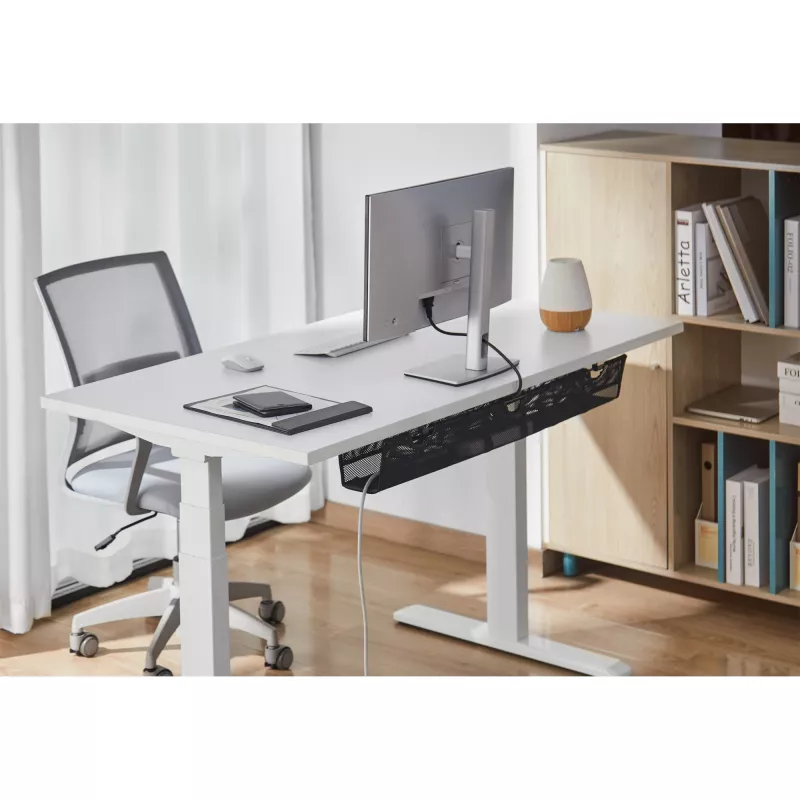 Rede de arrumação InLine para montagem sob a secretária com fitas de velcro, preto, largura máxima do dispositivo 30 cm, 310×910×15 mm