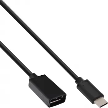 Cabo adaptador InLine USB 3.2 Gen.1x2, USB-C macho / A fêmea, preto, 0,15 m