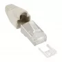 Ficha de crimpagem InLine RJ45 8P8C blindada com guia de inserção e proteção anti-dobra bege