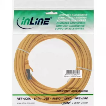 Cabo de rede InLine S/FTP PiMF Cat.6A sem halogéneos 500 MHz amarelo 7,5 m