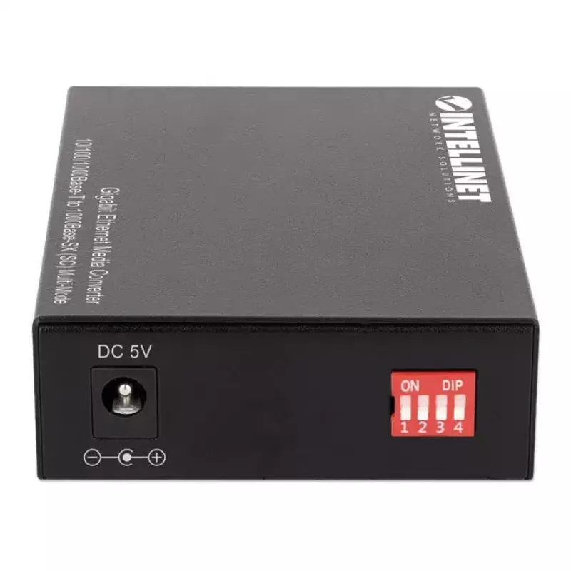 Intellinet 508544 conversor de meios Gigabit Ethernet, de 10/100/1000Base-T RJ45 para 1000Base-SX SC multimodo, 550 m, 850 nm, autonegociação