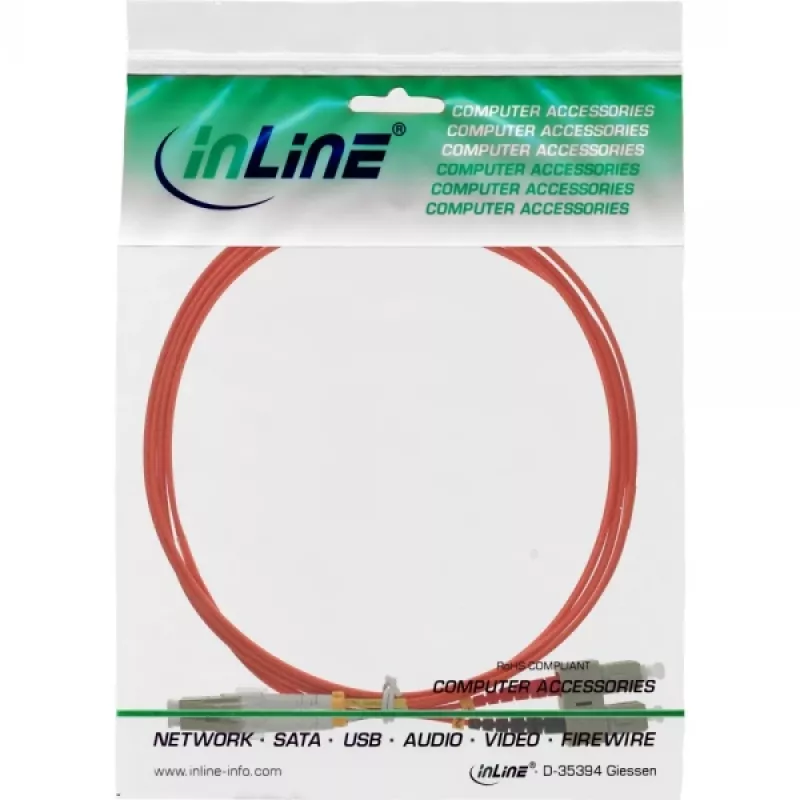 Cabo de fibra ótica duplex InLine LC/SC 50/125µm OM2 5m