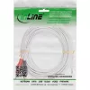 Cabo de áudio InLine 2x RCA macho / jack 3,5mm macho estéreo branco/dourado 5m