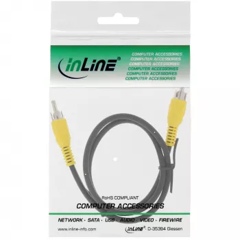 Cabo de vídeo InLine, 1x RCA M/M, fichas amarelas, 5m