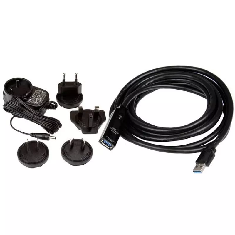 StarTech.com USB3AAEXT3M cabo de extensão USB 3.0 ativo, USB-A macho para USB-A fêmea, 3 m, preto