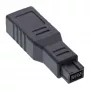 Adaptador FireWire 400 / 800 1394b InLine 6 para 9 pinos fêmea / macho