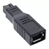 Adaptador FireWire 400 / 800 1394b InLine 6 para 9 pinos fêmea / macho