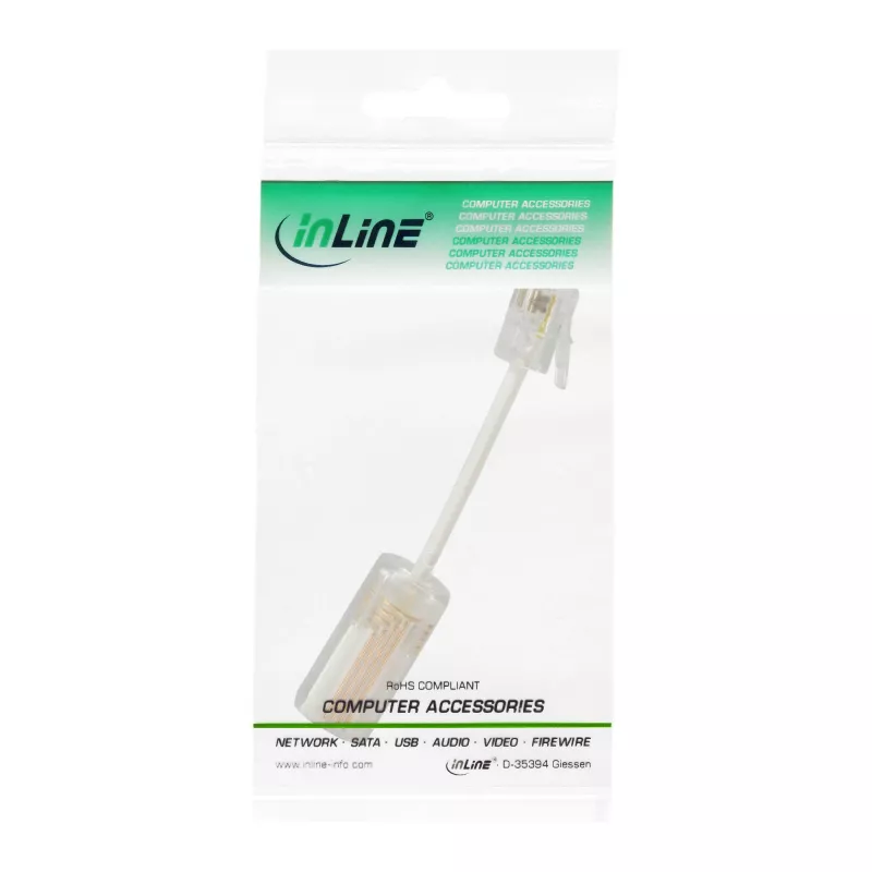 Desenrolador de fio Twist-Stop InLine para auscultador transparente + cabo