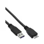 Cabo USB 3.2 Gen.1 InLine, Type-A macho / Micro-B macho, preto, 3 m