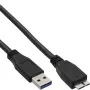 Cabo USB 3.2 Gen.1 InLine Type-A macho / Micro-B macho, preto, 0,5 m