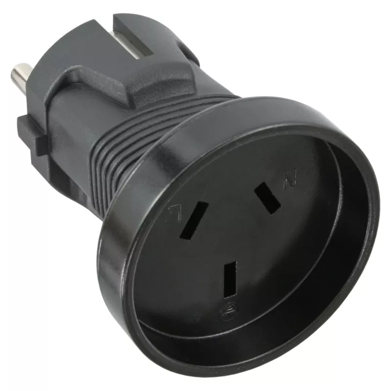Adaptador de viagem InLine tipo F para I alemão para Austrália + Nova Zelândia